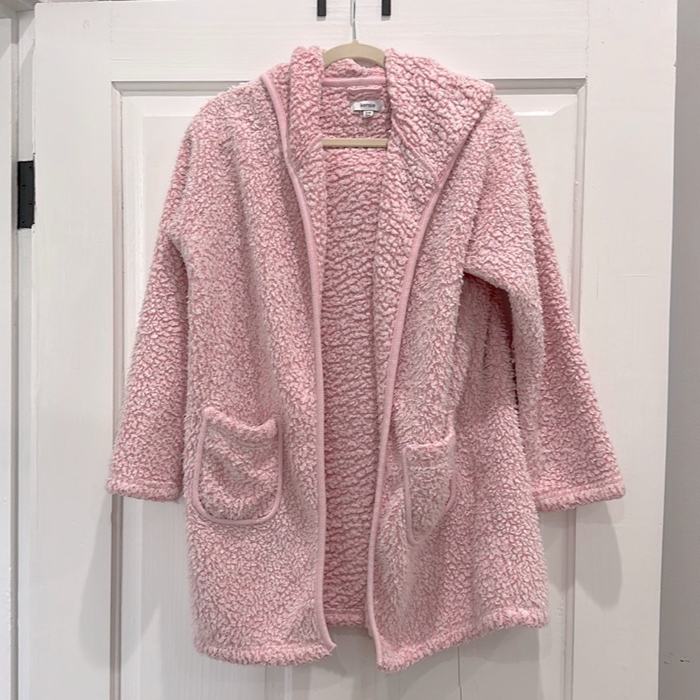 KENSIE Sherpa Hooded Lounge Cardigan S/M